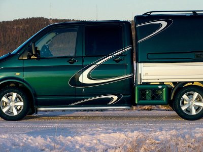 Aluminum side bars for VW T5/T6 Pickup Double Cab 2003-/10-/16-