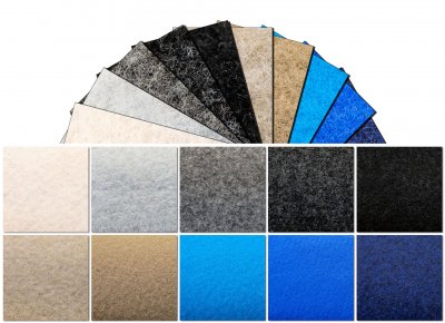 Marine felt mat in several different colors, with or without adhesive backing. 1-40 meters long, 133 cm wide