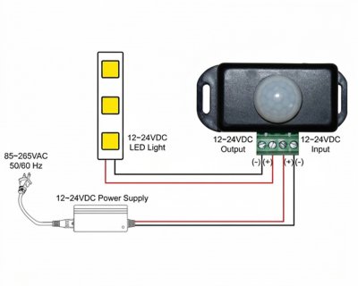 PIR Sensor for Interior Lighting 12/24V - Max 72W