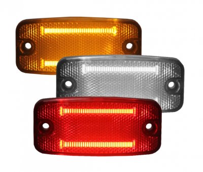 Position light/side marker in fiber optic LED with built-in reflex