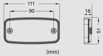 Fiber optic LED position light/side marker with built-in reflector