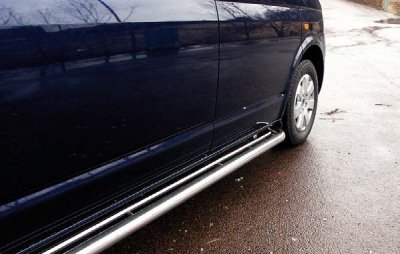 Stainless Steel Side Bars Double (60/25 mm) for VW Transporter T5 L2 2003- &amp; 2010-2015