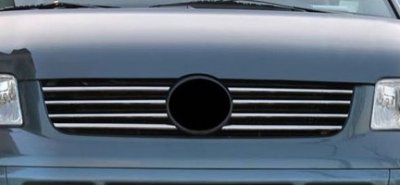 Upper grill in narrow model in stainless steel for VW Transporter T5 2003-2009