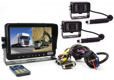 Rear view camera system split screen 7 inch 2 standard cameras