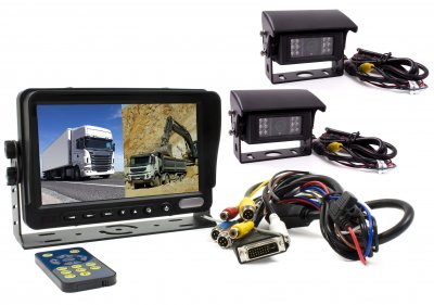 Reversing camera system splitscreen 7 inch 2 visor cameras