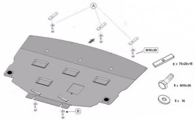 Sketch for skid plate Renault Kadjar 2015-