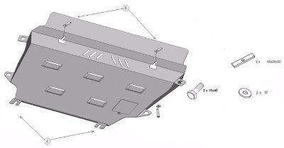 Sketch for skid plate for Toyota RAV4 2013-