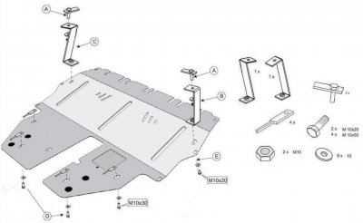 Assembly instructions for skid plate for Audi Q3 from 2012-2018