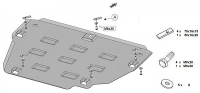 Sketch for skid plate Land Rover Discovery Sport 2014-