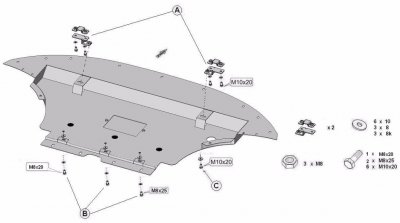 Skid plate Audi Q5 from 2009-2017