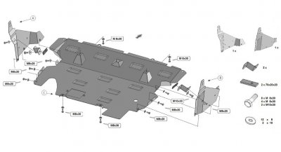 Sketch for skid plate Subaru XV from 2018-