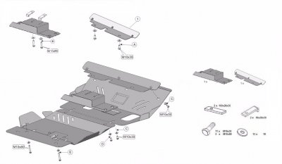 Sketch for skid plate Toyota Land Cruiser 150 2010-