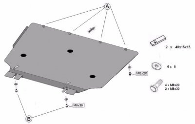 Skid plate Audi Q5 from 2009-2017