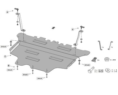 Skid plate Ford Transit Courier from 2023-