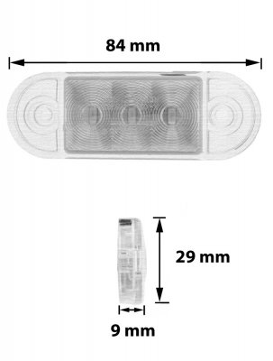 Super slim position light with 3xLED 12V/24V E-marked