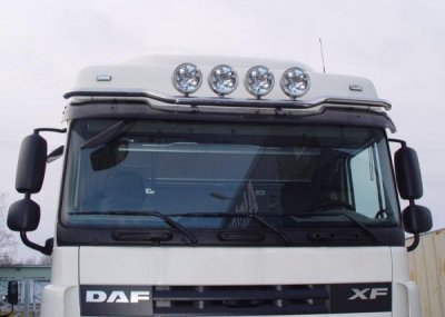 Stainless steel roof rack "Space" for 4 extra lights - DAF XF105