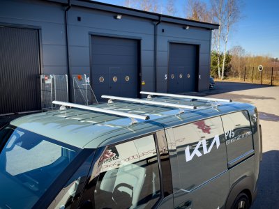 Roof racks, 120 cm, for the Renault Kangoo (2021–) | Aerodynamic aluminum racks | 3 pieces