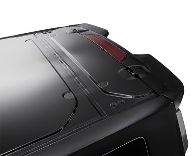 Roof spoiler for barn doors or tailgate -  Black PUR-IHS-plastic