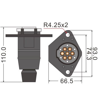 Trailer connector for rear view camera system, usually used between car and trailer.