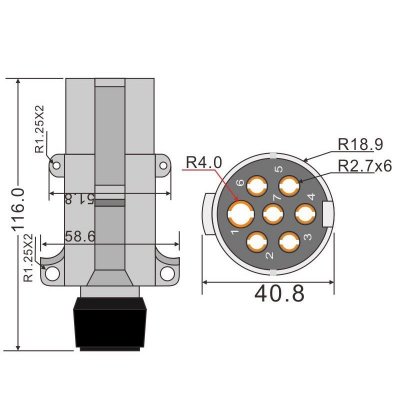 Trailer connector for reversing camera system, usually used between car and trailer.