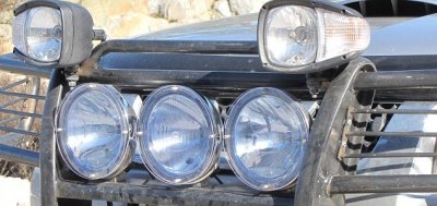 Transparent stone bulkhead cover for Hella Luminator