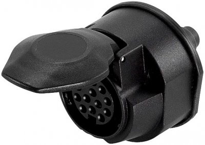 13-pin socket in black plastic