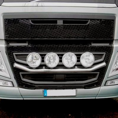 Stainless steel V-bar bull bar for Volvo FH Version 4