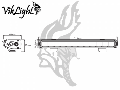 Viklight Ymer LED ramp 515 mm (20") - 90W