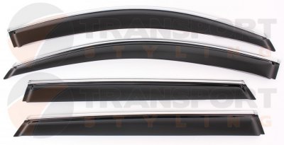 Wind deflector in dark tinted plastic and chrome strip for Kia Sorento 2015-2020