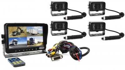 Package with 7 inch monitor and 4 rear view cameras. Camera of type RC25.