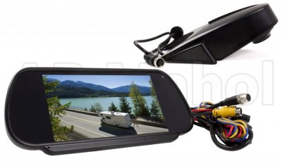 Rear view camera system 7 rear view mirror monitor incl. one protruding camera module