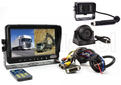 Split system 7" monitor incl. 1 standard camera &amp; 1 side camera