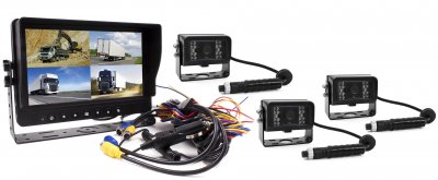 Rear view camera system splitscreen 9 inch with 3 standard cameras