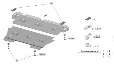 Sketch for skid plate for Volkswagen Crafter from 2017-
